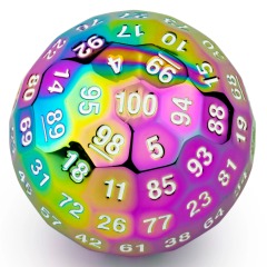 Hymgho Dice: 50mm D100 Titan's Fist Metal Rainbow BRD10005
